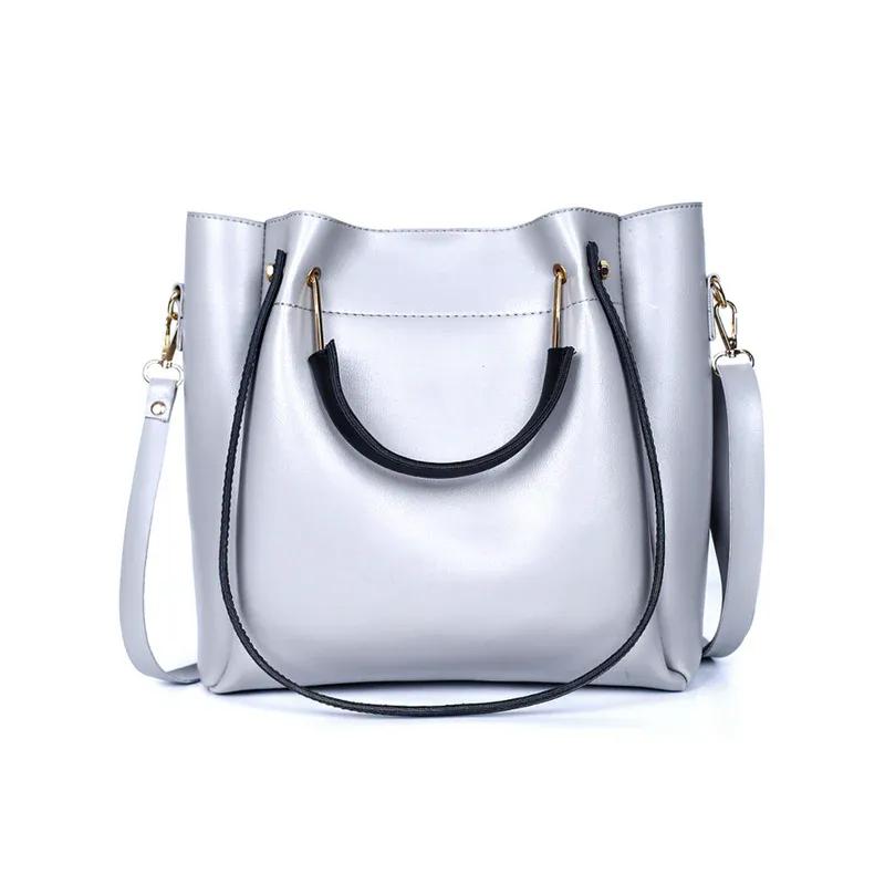 Women's Leather Plain Hand Bag Set